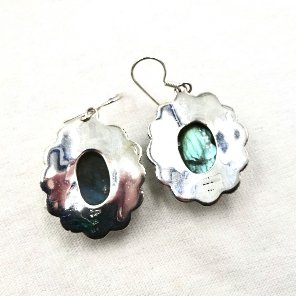 PTI Sterling Silver Labradorite Dangle Earrings - Picture 9 of 11